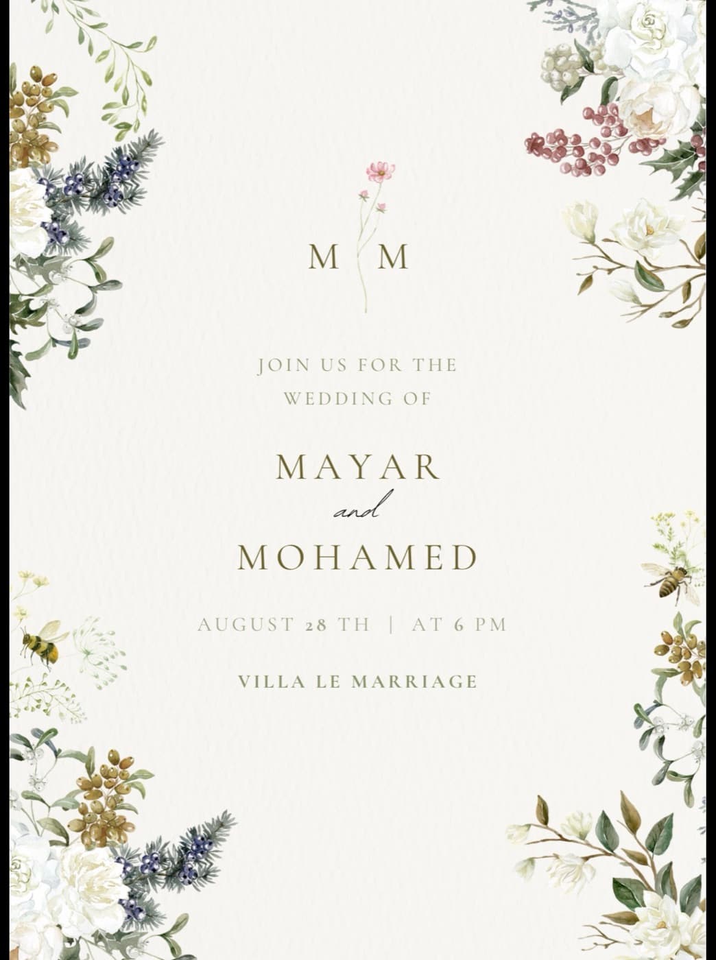 The printed invitation